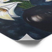 A4 Schöne weiße Blume Acrylmalerei Druck Poster (Ecke)