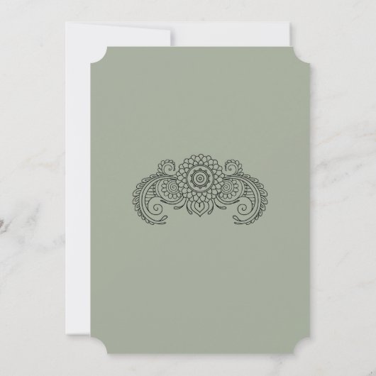A4-Vintage Scroll Design Hochzeitskarte Einladung (Rückseite)