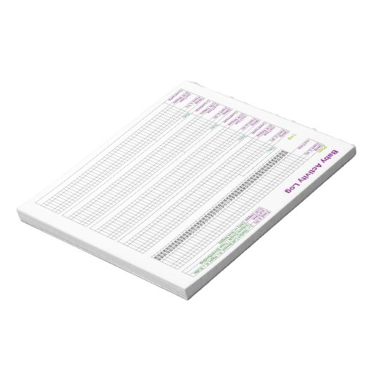 A5 Baby-Activity-Log Notizblock (Rotiert)