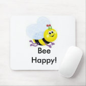 a67_cute_bee, Biene glücklich! Mousepad (Mit Mouse)