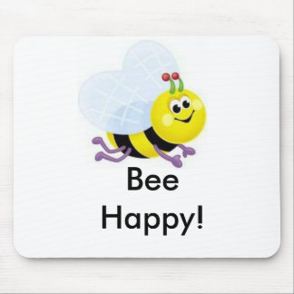 a67_cute_bee, Biene glücklich! Mousepad