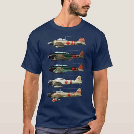 A6M Null Japan WW2 Kampfflugzeug T-Shirt (Vorderseite)