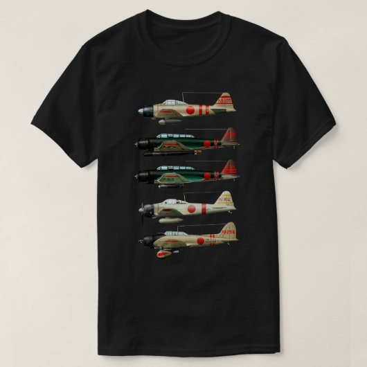 A6M Null Japan WW2 Kampfflugzeug T-Shirt (Design vorne)
