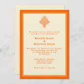 A7 Einladungen für Orange und Cream Simple Wedding (Vorne/Hinten)