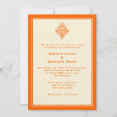 A7 Einladungen für Orange und Cream Simple Wedding (Vorderseite)