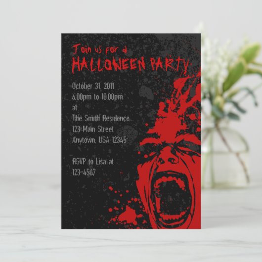 A7 Einladungen zu blutigen Scream (Stehend Vorderseite)