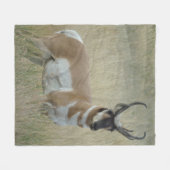 A9 Pronghorn Antelope Big Buck Fleecedecke (Vorderseite (Horizontal))
