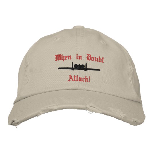 A-10 Angriff Golf Hat W/Call-Zeichen auf der Rücks Bestickte Kappe (Vorderseite)