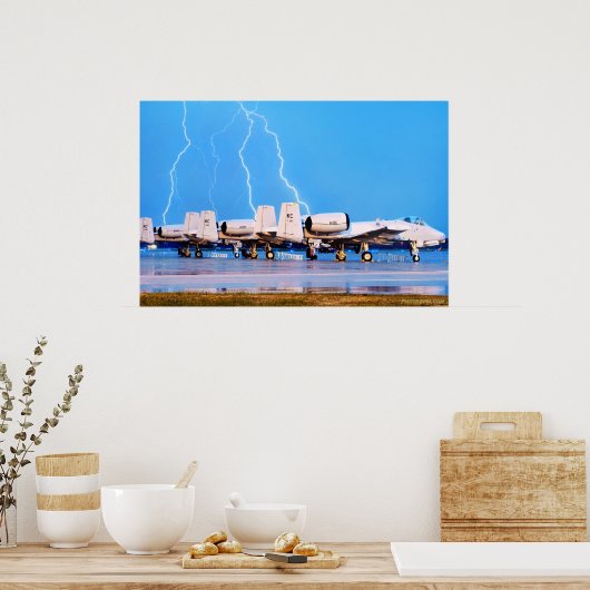 A-10 mit Blitz Poster (Küche)