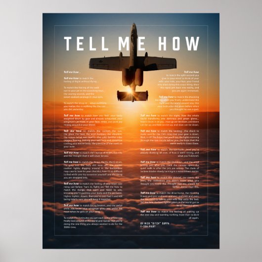 A-10 mit Tell Me How ode to militärpiloten Poster (Vorne)