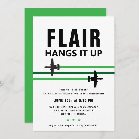 A-10 Party Einladung des Kampfjets (Vorne/Hinten)