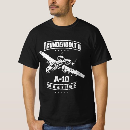 A-10 Thunderbolb II Warthog USAF Angriffskette Dis T-Shirt (Vorderseite)