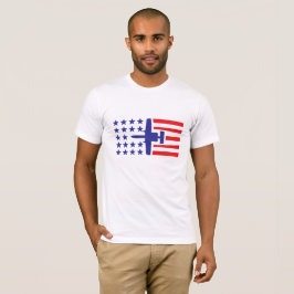 A-10 Warthog Angriffs-Jet-rotes blaues US Flagge T-Shirt