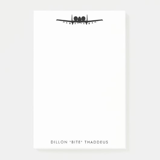 A-10 Warthog Jet Personalisiert Post-It Notepad Klebezettel (Vorderseite)