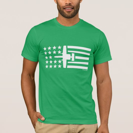 A-10 Warthog Jet-US Flagge alles Weiß T-Shirt (Vorderseite)