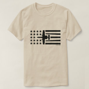 A-10 Warthog Jet US Flagge - Schwarz T-Shirt