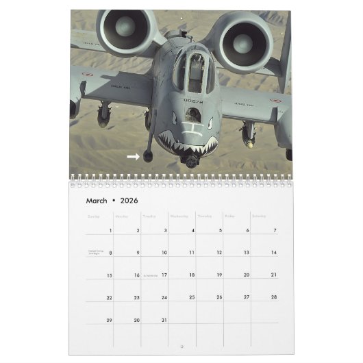 A-10 Warthog-Kalender Kalender (Mär 2026)
