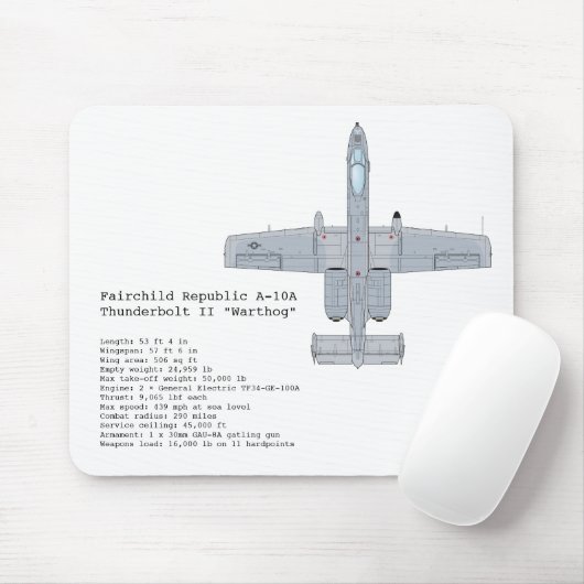 A-10 Warthog mousepad (Mit Mouse)