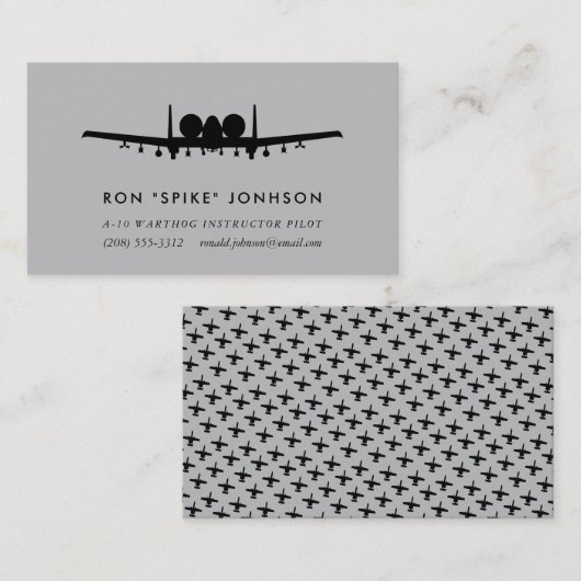 A-10 Warthog Pilot Visitenkarte (Vorne/Hinten)