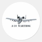 A-10 Warthog Runder Aufkleber (Vorderseite)