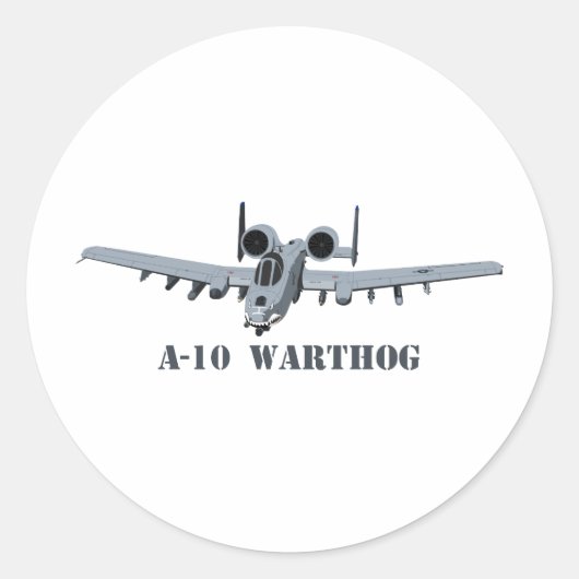 A-10 Warthog Runder Aufkleber (Vorderseite)