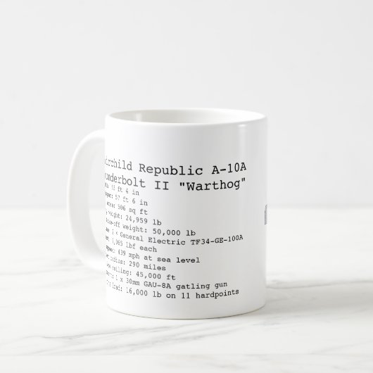 A-10 Warthog Tasse (Vorderseite Links)