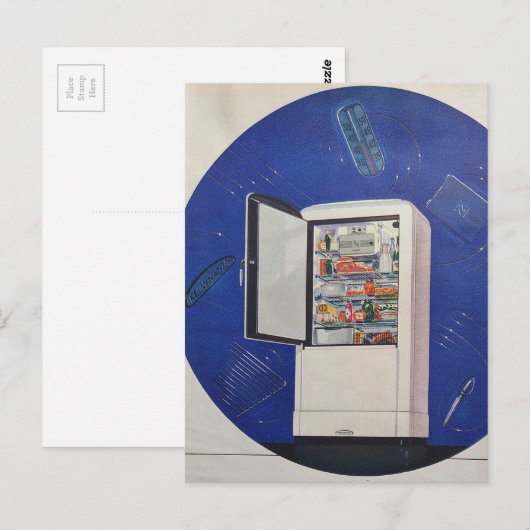 A 1930s era refrigerator ad postkarte (Vorne/Hinten)