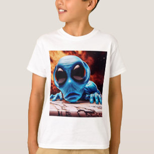 a-57 Personal, Neugieriger blauer Außerirdischer T-Shirt
