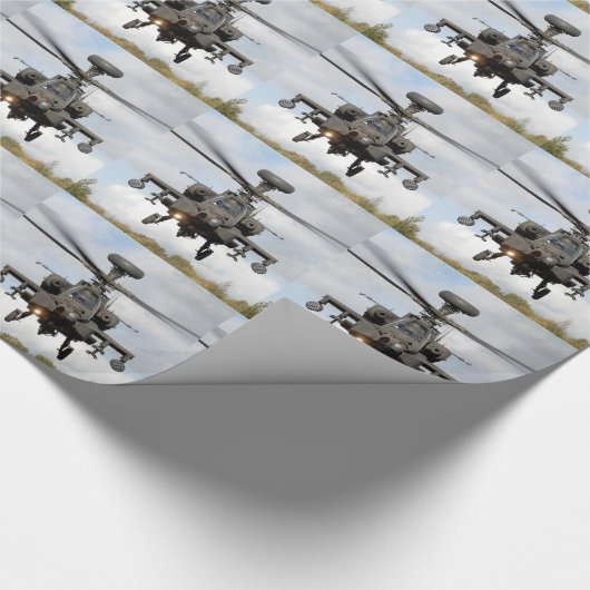 a 64 Apache Hubschrauber mit Longbow Geschenkpapier (Ecke)