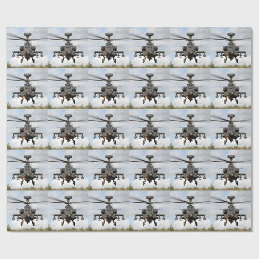 a 64 Apache Hubschrauber mit Longbow Geschenkpapier (Flach)