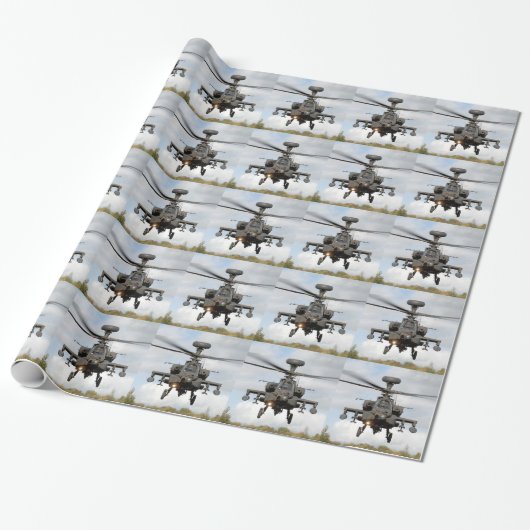 a 64 Apache Hubschrauber mit Longbow Geschenkpapier (Ungerollt)