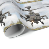 a 64 Apache Hubschrauber mit Longbow Geschenkpapier (Rolleneckpunkt)