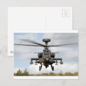 a 64 Apache Hubschrauber mit Longbow Postkarte (Vorne/Hinten)