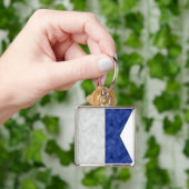 A Alfa / Alpha Wasserfarbe Wasserzeichen Seefahrt Schlüsselanhänger (Hand)