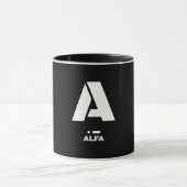A (Alfa) NATO-Aussprachealphabet & Morsecode Tasse (Zentrum)