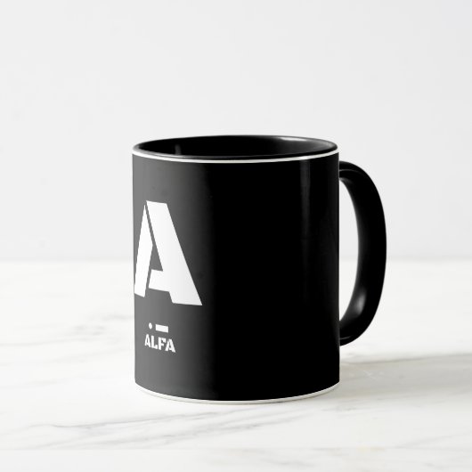 A (Alfa) NATO Phonetischer Alphabet & Morse Code Tasse (VorderseiteRechts)