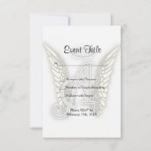 A - Angel Alphabet Anfangsbuchstaben Wings Halo Einladung (Vorderseite)