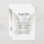 A - Angel Alphabet Anfangsbuchstaben Wings Halo Einladung (Vorne/Hinten)