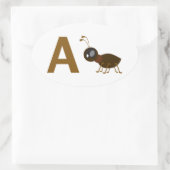 A - Ant Ovaler Aufkleber (Tasche)