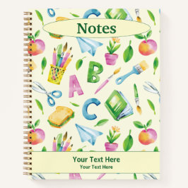 A B C School Watercolor Notizblock