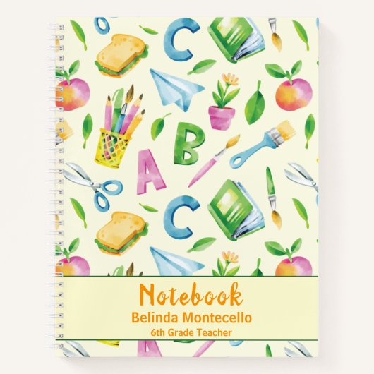 A B C School Watercolor Notizblock (Vorderseite)