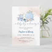 A Baby Boy Is Brewing Tea Party Baby Shower Einladung (Stehend Vorderseite)