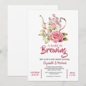 A Baby is Brewing Baby Shower Invitation Einladung (Vorne/Hinten)