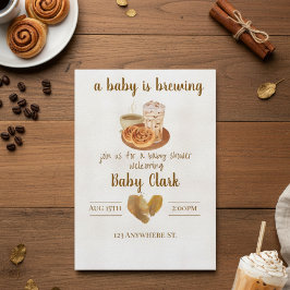 A Baby is Brewing. Baby shower invitation Einladung