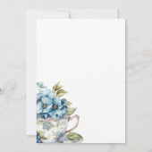 A Baby Is Brewing Blue Floral Shower Einladung (Rückseite)