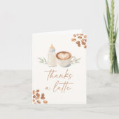 A Baby is Brewing Coffee Baby Shower Dankeskarte (Vorderseite)