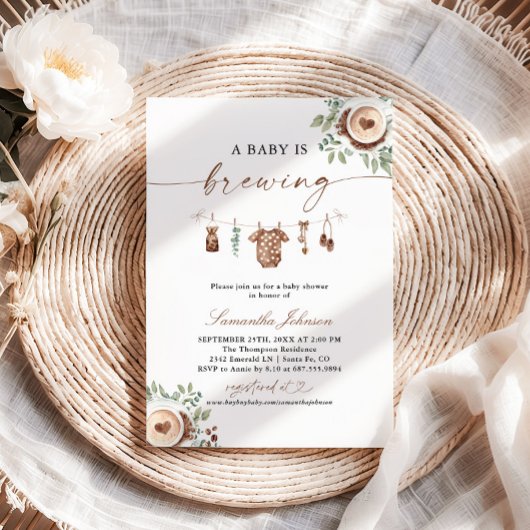 A Baby Is Brewing Coffee Baby Shower Einladung