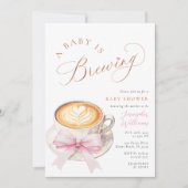 A Baby Is Brewing Coffee Baby Shower Invitation Einladung (Vorderseite)