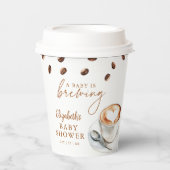 A Baby Is Brewing Coffee Baby Shower Pappbecher (Vorderseite)
