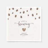 'a Baby is Brewing' Coffee Baby Shower Serviette (Vorderseite)